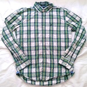 Men's AE Green Button Up Shirt